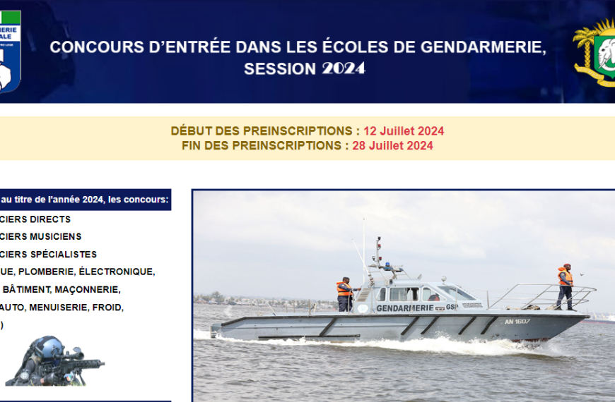 Comment accéder à mon espace Candidat Concours Gendarmerie 2024 CI ?