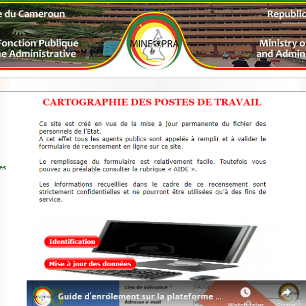 Guide de cartographie des poste de travail MINFOPRA au Cameroun