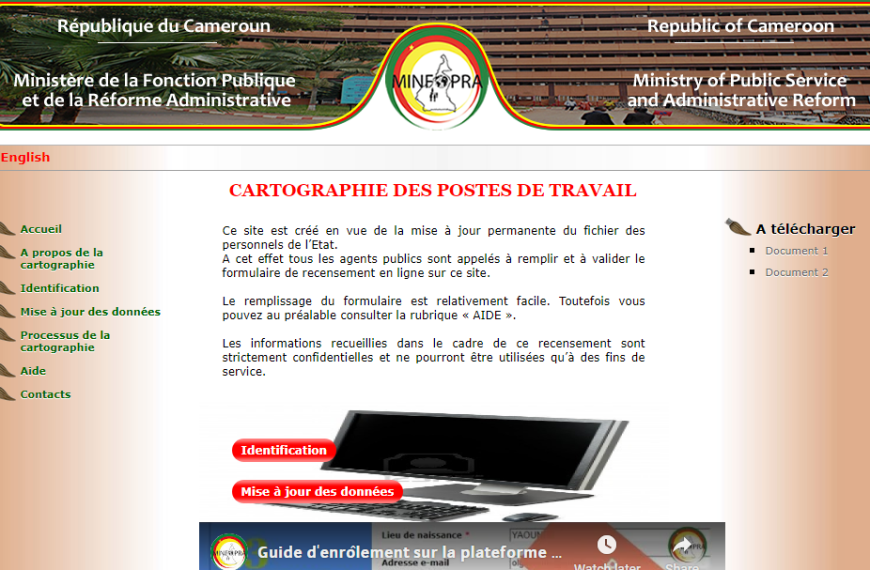 Guide de cartographie des poste de travail MINFOPRA au Cameroun