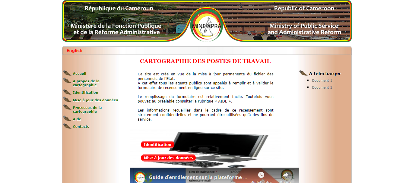 Guide de cartographie des poste de travail MINFOPRA au Cameroun